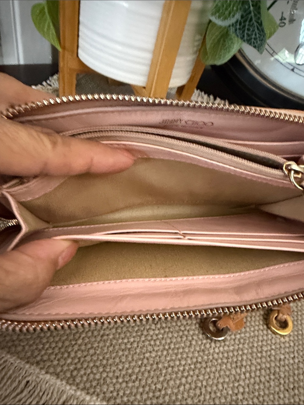Jimmy Choo Studded Star Zip Wallet - Orange Patent Leather - Picture 13 of 16